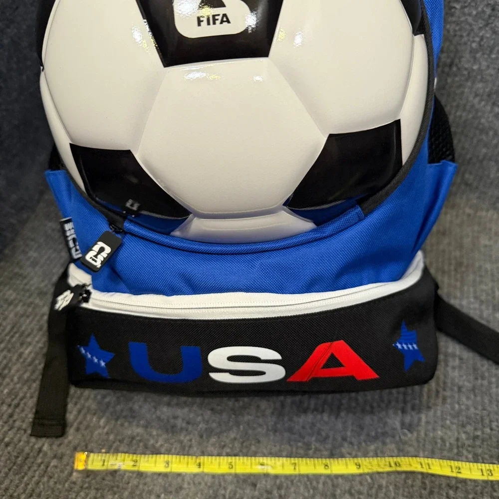 FIFA World Cup 2026 Soccer Backpack USA Blue NEW Ball Carrier Bag Cleat Pocket